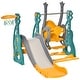preview thumbnail 1 of 6, 3 in 1 Toddler Swing and Slide Set, with Climber, Basketball Hood