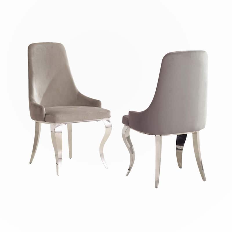 Set of 2 Velvet Upholstered Side Chairs,only chairs