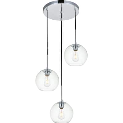 Elegant Lighting Baxter 3 Light 18" Wide Multi Light Pendant with