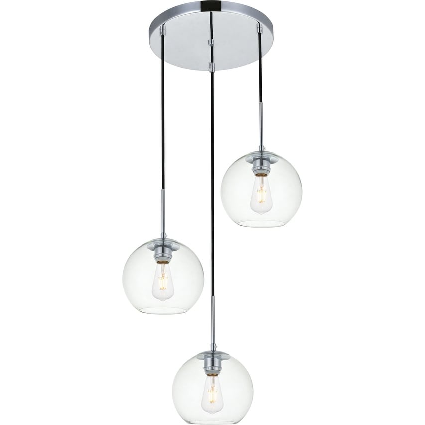 Elegant Lighting Baxter 3 Light 18" Wide Multi Light Pendant with