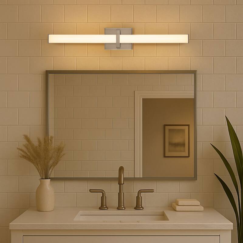 Elon 30" LED Bath Bar in Chrome with Opal Glass - Silver