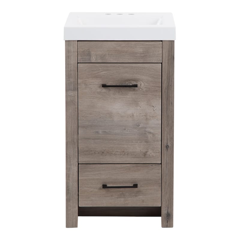 Spring Mill Nixie 18.5" Small Bathroom Vanity With Cabinet, Drawer, and White Sink Top
