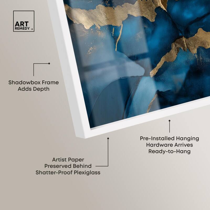 Dark Texture Golden Touch III Shadowbox by Art Remedy