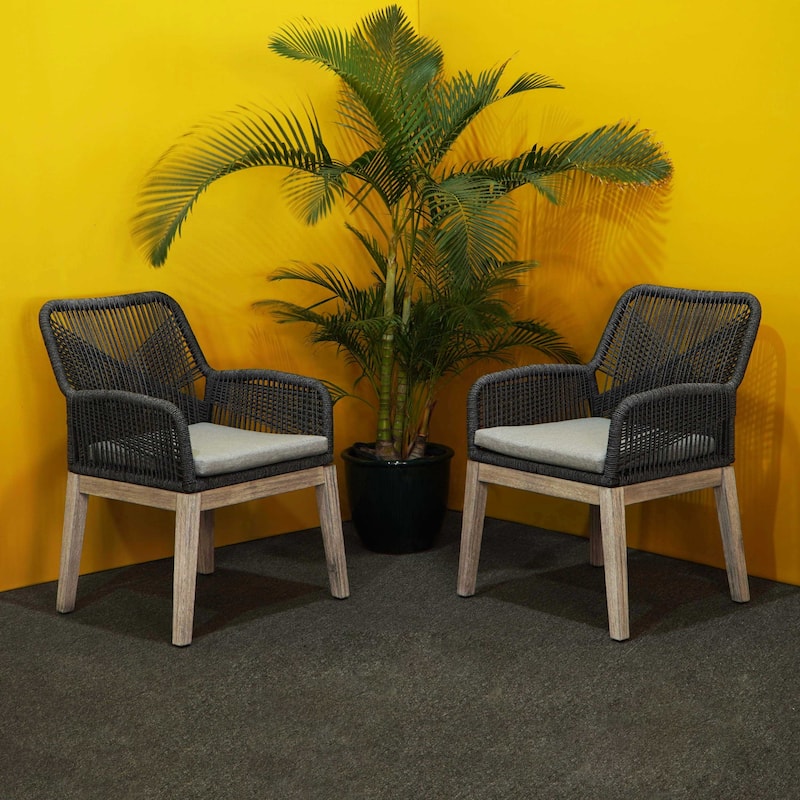 Buy 2 Ottawa Rope Patio Chairs Acacia Wood Frame