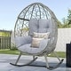 preview thumbnail 10 of 35, Moasis Cushioned Egg Chair with Rocker, PE Wicker