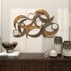preview thumbnail 8 of 16, Beige Metal Abstract Home Wall Decor with Round Mirror Accents