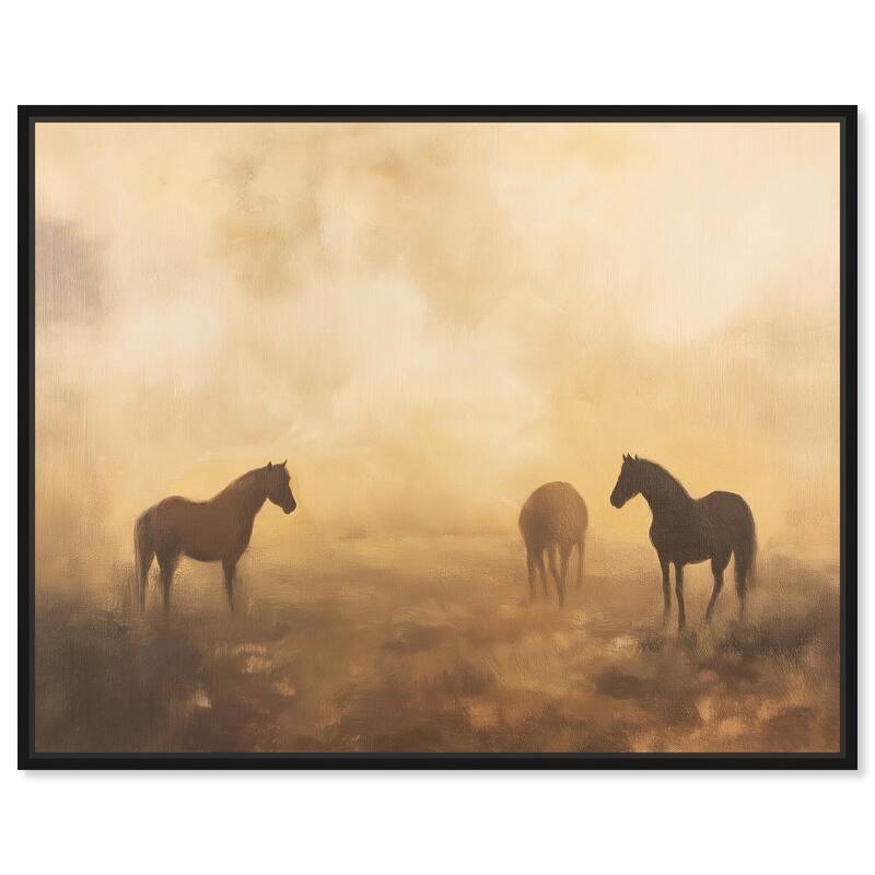 Equine Trio Canvas by Art Remedy - Black - 30" x 24"