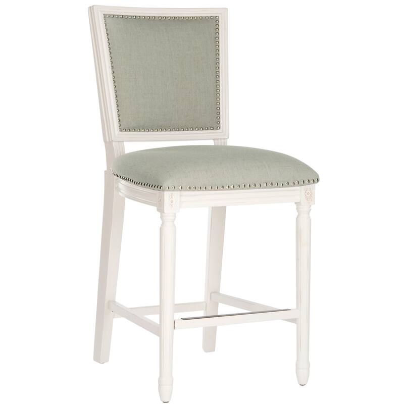 SAFAVIEH Judyth -26 Inch Light Grey/ Cream Rectangular Counter Stool (Set of 2) - 19.3" x 23.5" x 43.3" - 19Wx24Dx43H