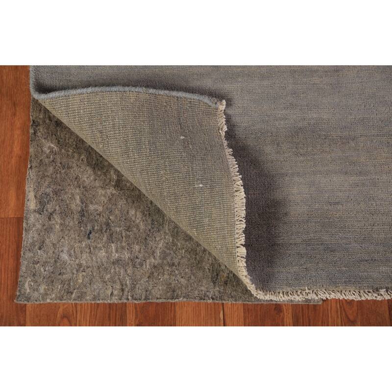Gray Gabbeh Oriental Runner Rug Hand-Knotted Wool Carpet - 2'8" x 9'1"