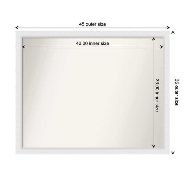 dimension image slide 66 of 93, Wall Mirror Choose Your Custom Size - Extra Large, Blanco White Wood