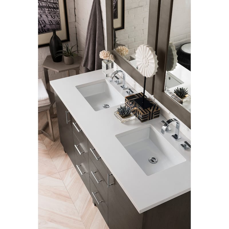 James Martin Vanities Metropolitan 60" Double Vanity, Silver Oak