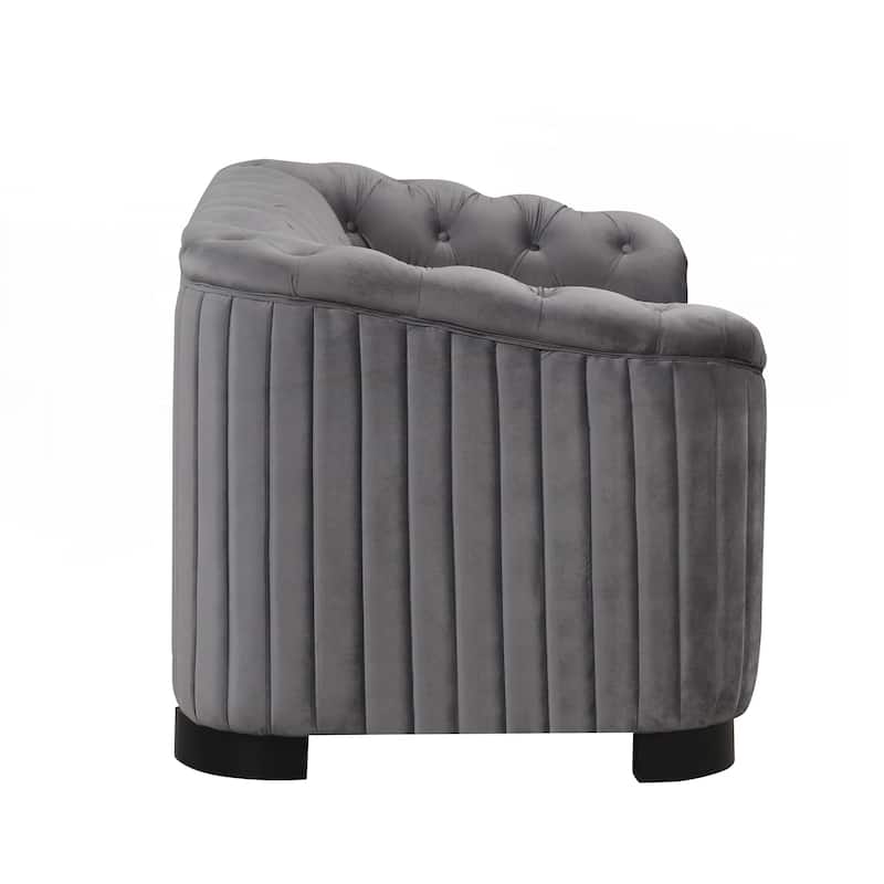 Velvet Upholstered Loveseat Sofa