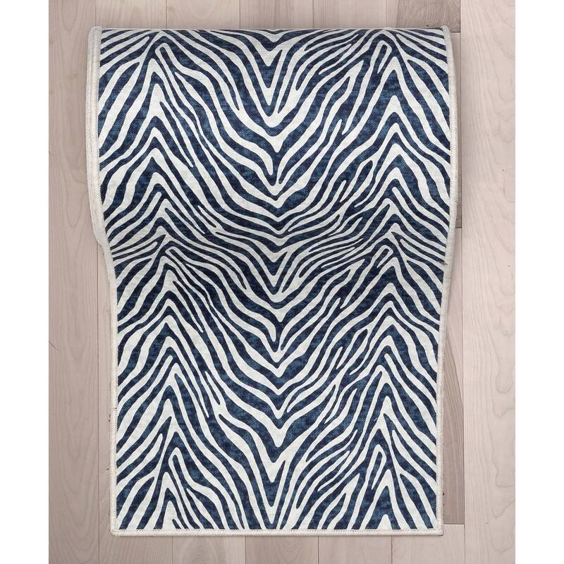 Custom Size Runner Flat-Weave Washable Apollo Zebra Modern Stair Rug