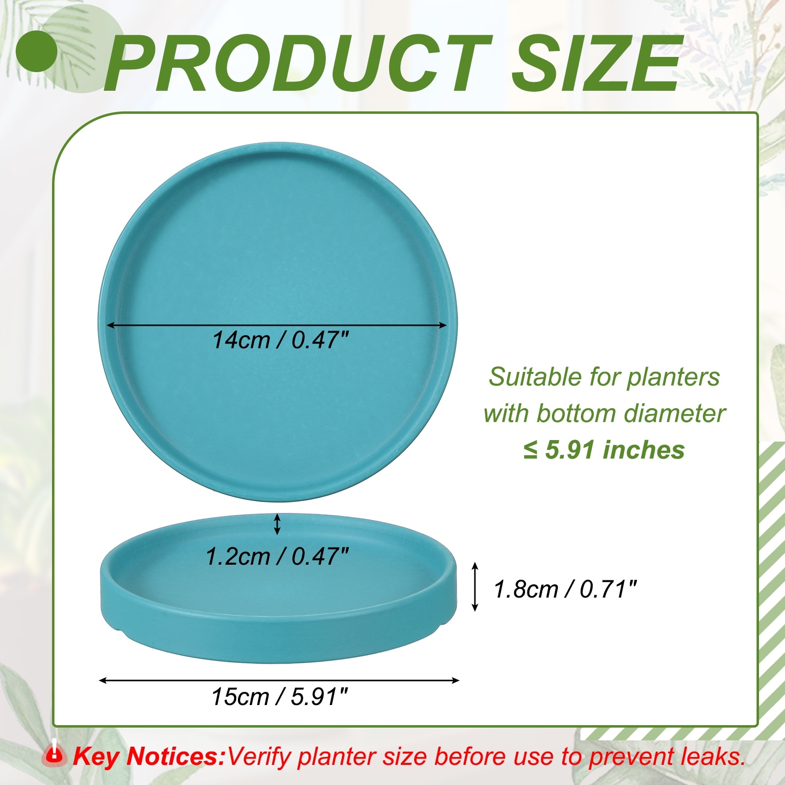 Ceramic Plant Saucers, Round Flower Planter Water Trays Ceramic Plant Saucer Pot Tray