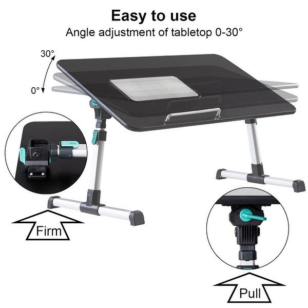 Shop Costway Portable Height Adjustable Laptop Bed Tray Table
