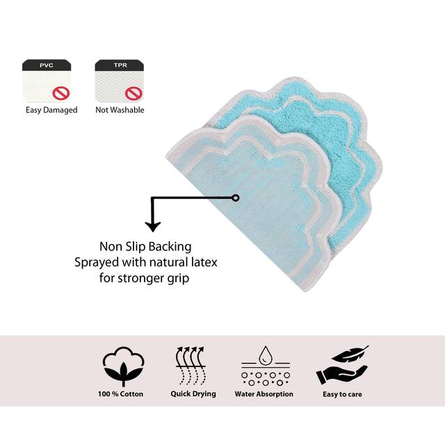 Home Weavers Allure Collection Absorbent Cotton, Machine Washable and Dry Bath Rugs