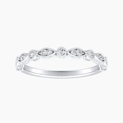 Auriya 14k Gold Lab Grown Diamond Vintage Milgrain Multi Shape Ring 0.12 ct. tw. (F-G, VS)