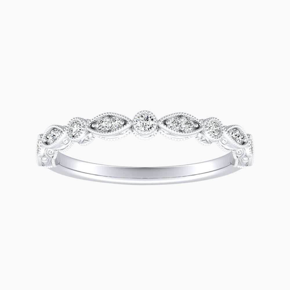 Auriya 14k Gold Lab Grown Diamond Vintage Milgrain Multi Shape Ring 0.12 ct. tw. (F-G, VS)