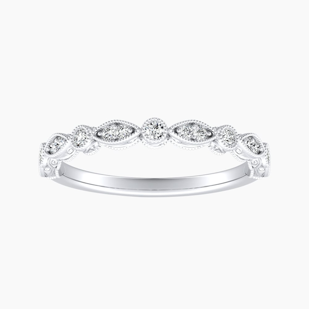 Auriya 14k Gold Lab Grown Diamond Vintage Milgrain Multi Shape Ring 0.12 ct. tw. (F-G, VS)