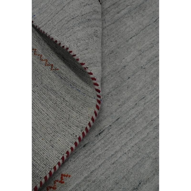Hand Knotted Oriental 100% Wool Carpet Tribal Animal Pictorial Greys & Charcoal Gabbeh Area Rug - 9' 9'' X 8' 3''