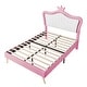 preview thumbnail 7 of 10, Full Size Upholstered Bed Frame with Adjustable Crown Headboard, Modern Princess Bed Featuring LED Lights Controlled by Remote