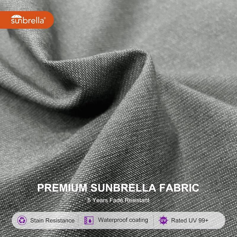 PURPLE LEAF 09x12/10x13 ft Rectangular Sunbrella Patio Cantilever Umbrella with Base