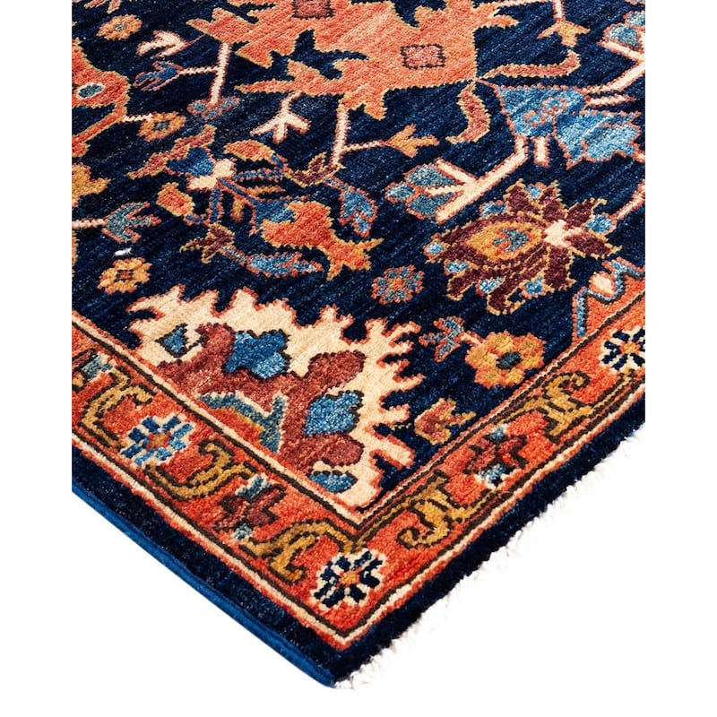 Serapi One-of-a-Kind Hand-Knotted Runner Rug - Blue, 2' 8" x 11' 4" - 2' 8" x 11' 4"