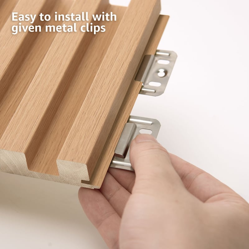 Art3d 103.94''x5.71'' Slat Wood Wall Paneling for Interior and Ceiling Decoration,4-Pack