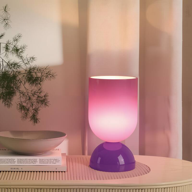 9 in. Modern Glass Small Table Lamp with E12 Base (Bulb not included)