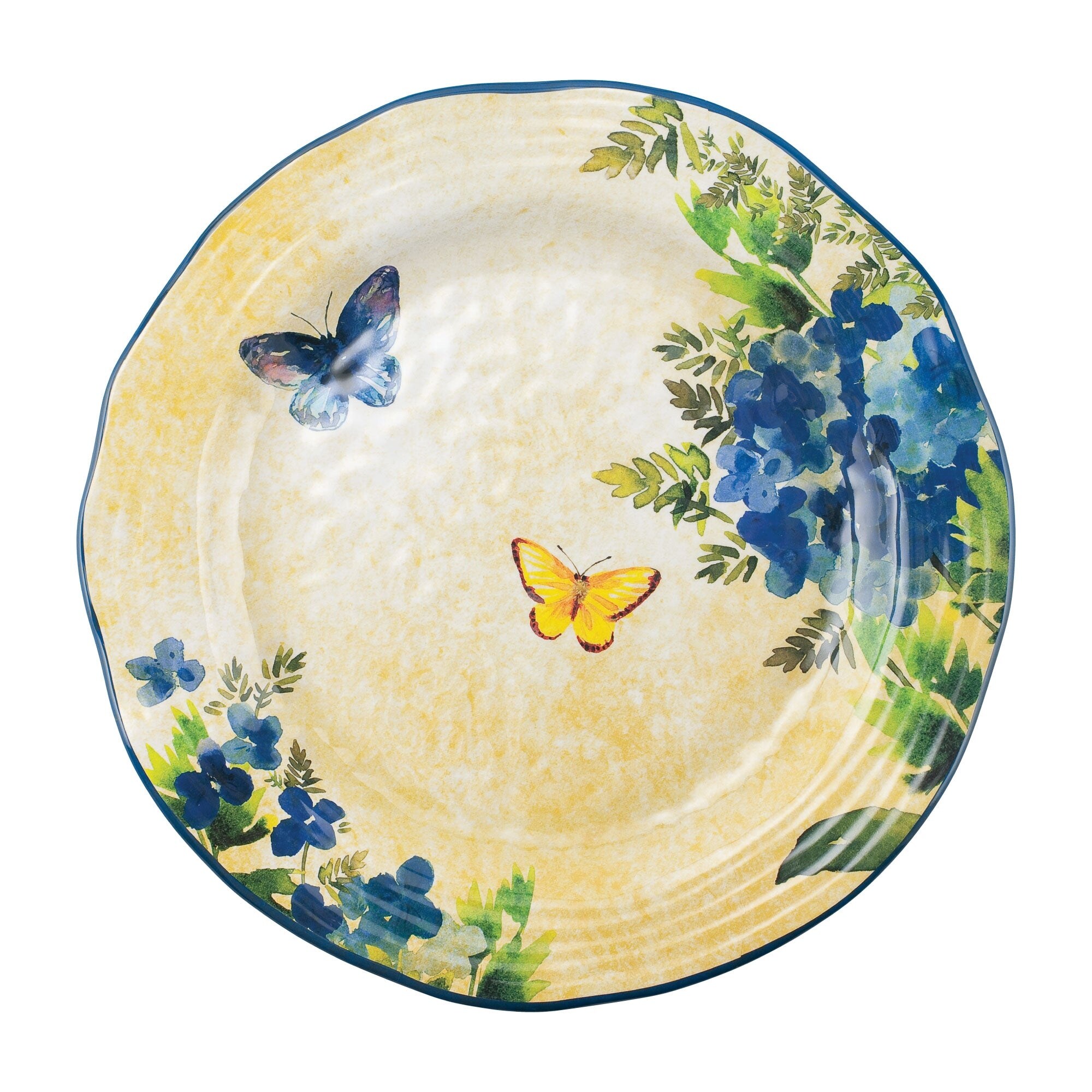 UPware 12 Piece Butterfly Floral Melamine Dinnerware Set