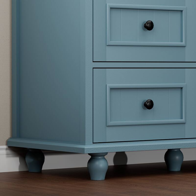 Vintage 9-Drawer Dresser Retro Storage Cabinet with Solid Legs