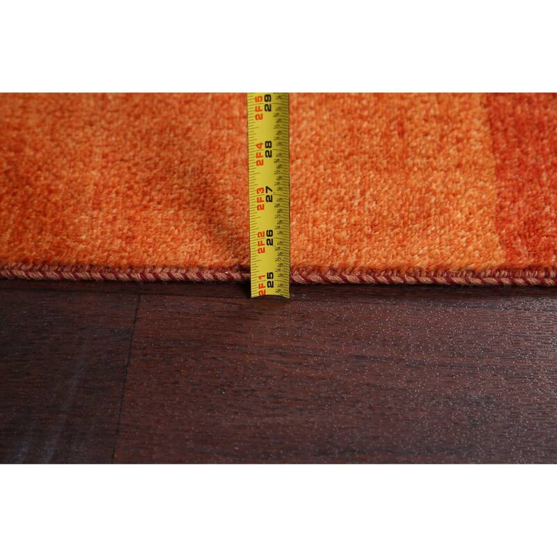 Modern Oriental Gabbeh Kashkoli Runner Rug Hand-knotted Wool Carpet - 2'6" x 20'8"