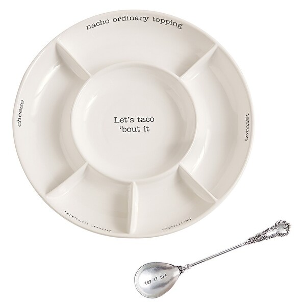 Shop Mud Pie Taco Bout It Serving Platter White Glazed Ceramic