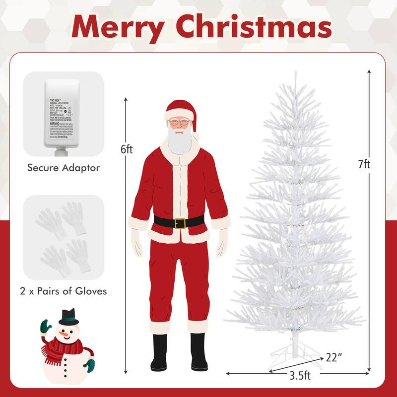 Costway 7 FT Artificial Xmas Tree Hinged Christmas Tree with 820 - See Details