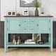 preview thumbnail 2 of 9, Vintage Blue Buffet Sideboard Console Table with Bottom Shelf