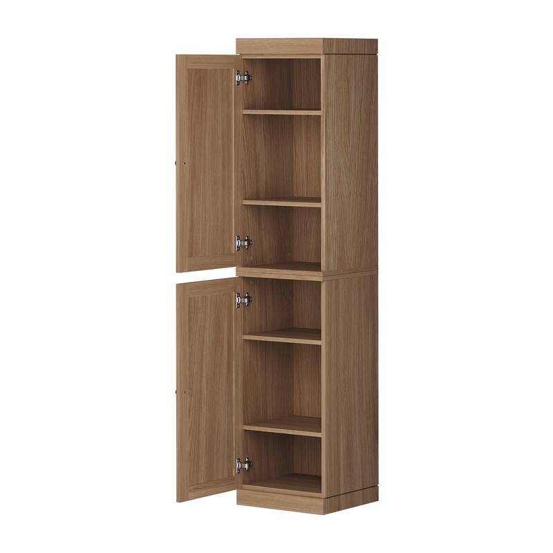 Palace Imports Premium 100% Solid European Oak Hardwood Modular Dining Room Cabinet with Shaker Doors - 16" Wide, 71.5" Tall