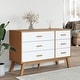 preview thumbnail 2 of 3, vidaXL Drawer Cabinet OLDEN White and Brown Solid Wood Pine