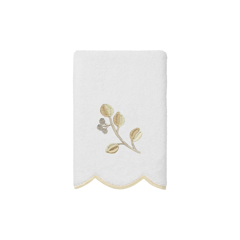 Authentic Hotel and Spa 100% Turkish Cotton WILD BRANCH Scallop Embellished Towel Collection