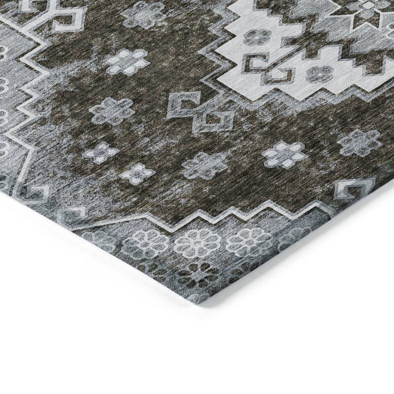 HomeRoots Medallion Traditional Rectangle Outdoor Rug