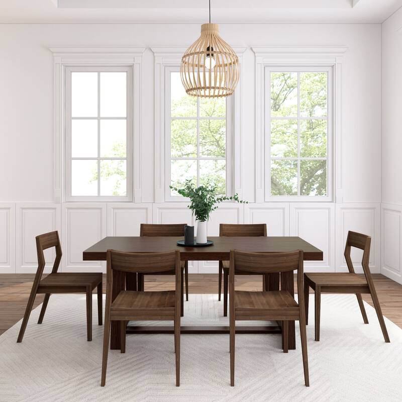 Plank and Beam 72" Classic Solid Wood Dining Table and Chairs Set