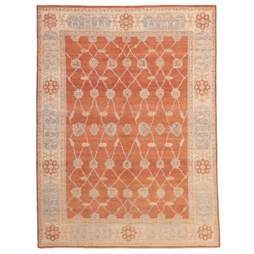 ECARPETGALLERY Hand-knotted Peshawar Oushak Copper Wool Rug - 8'10 x 11'9
