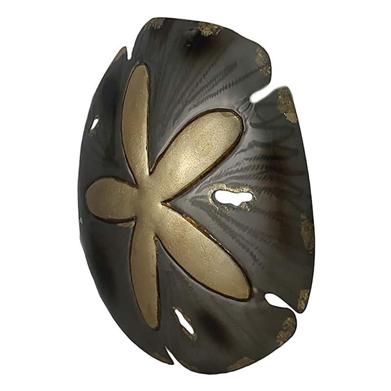 15 Inch Sparkling Glossy Metal Sand Dollar Wall Hanging Sculpture