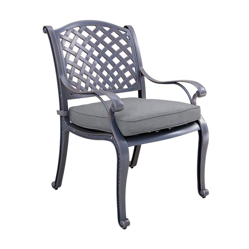 Ventura Cast Aluminum 5 Piece Round Dining Set with 4 Arm Chairs