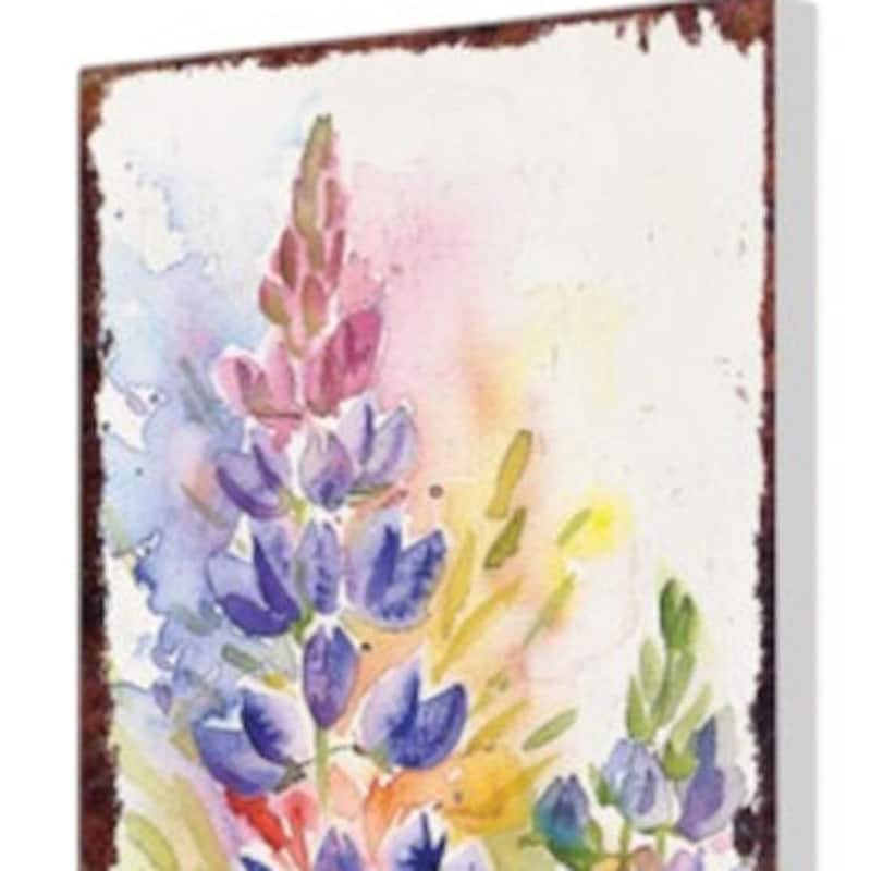 HomeRoots 10" Blue Green Pink And White Solid Wood Floral Bouquet Garden Stake