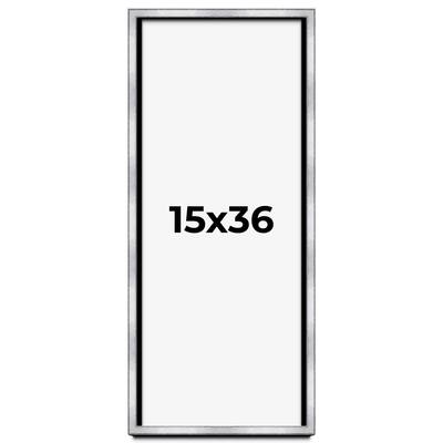 15x36 Shadow Box Frame Silver | 1.375 Inches Deep Real Wood