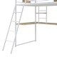 preview thumbnail 17 of 36, Twin Size Metal Wood Loft bed with L-shape Desk, Wardrobe, Fence and Ladder