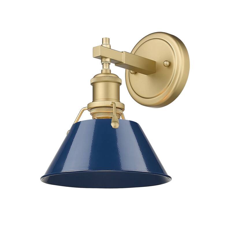 Orwell 1-Light Bath Vanity in Brushed Champagne Bronze with Matte Navy - Gold