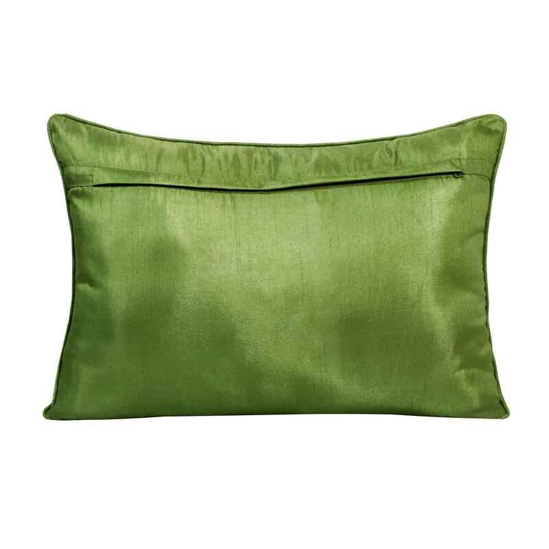 Sevita Fern Forest Green/Yellow Polyester Throw Pillow, 14" x 20"