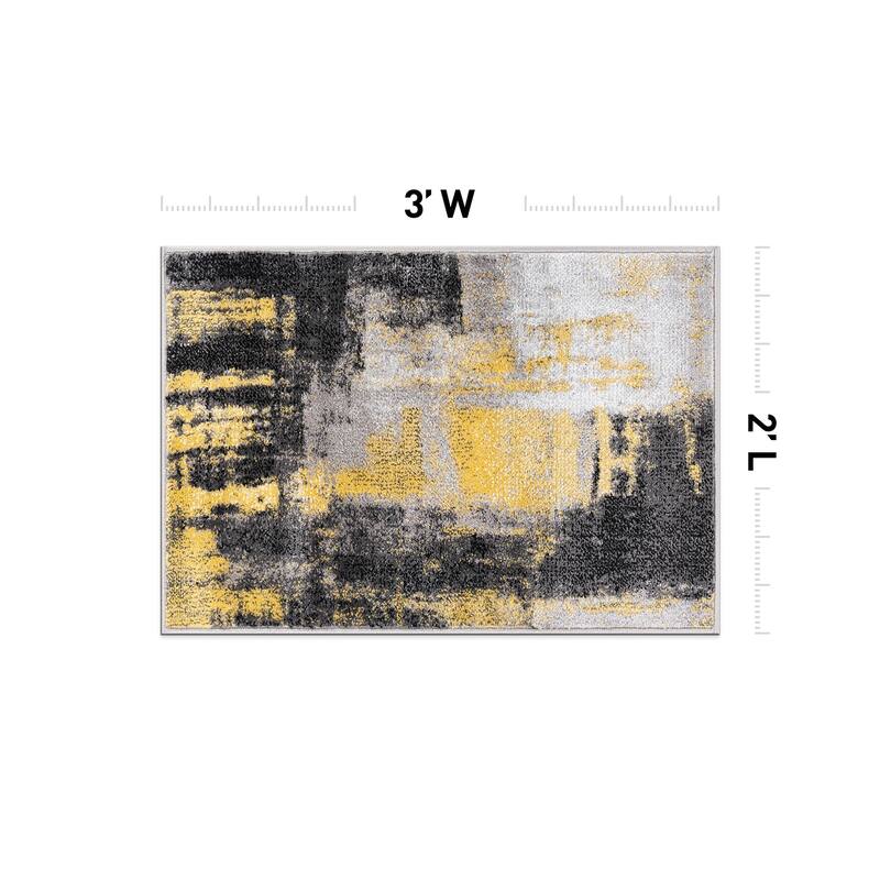 Modern Watercolor Abstract Design Area Rug