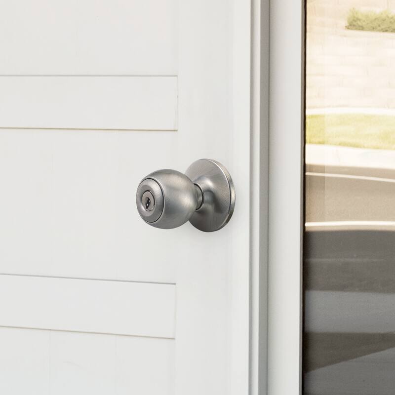 Design House Ball Keyed Entry Door Knob Satin Nickel